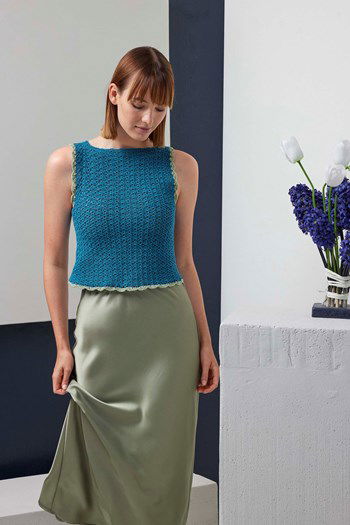 Korte damestop Prudence met schulprandje