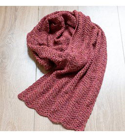 Subtiele chevron sjaal gemaakt van boeken haken