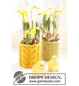 Bloempot decoratie gemaakt van Drops Snow - Eskimo