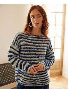 Damestrui Greta met strepen bleu