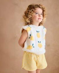 Breipatroon Mouwloos truitje met citroenen