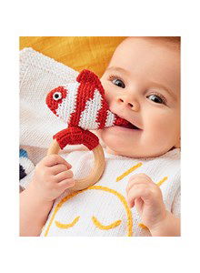 Rammelaar met gekleurde vis