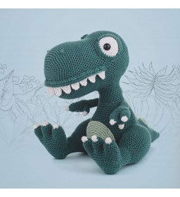 T-rex gemaakt van Scheepjes Catona 50 - 100 gram