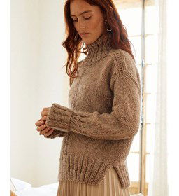 Damestrui met col en ajour Hamina gemaakt van Phildar Phil Sport