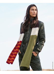 Breipatroon gestreepte sjaal gemaakt van Lana Grossa Cool Wool Big