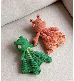 Knuffeldoekjes kikker en kreeft gemaakt van Rico Ricorumi Spin Spin