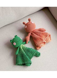 Knuffeldoekjes kikker en kreeft