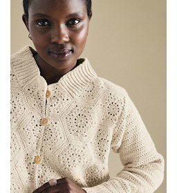 Damesvest met knoopjes gemaakt van knopen