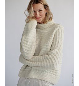 Damestrui met dubbele col. gemaakt van Lana Grossa Alta Moda Alpaca