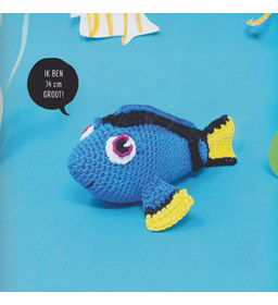 Vergeetachtige doktersvis Dory gemaakt van Scheepjes Catona 25 en 10 gram