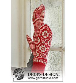 Gebreide Kerst wanten gemaakt van Drops Fabel