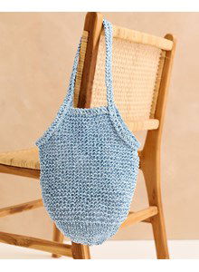 Tas lou in gebreid in grove ribbelsteek