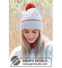 Muts met pompon gemaakt van Drops Andes