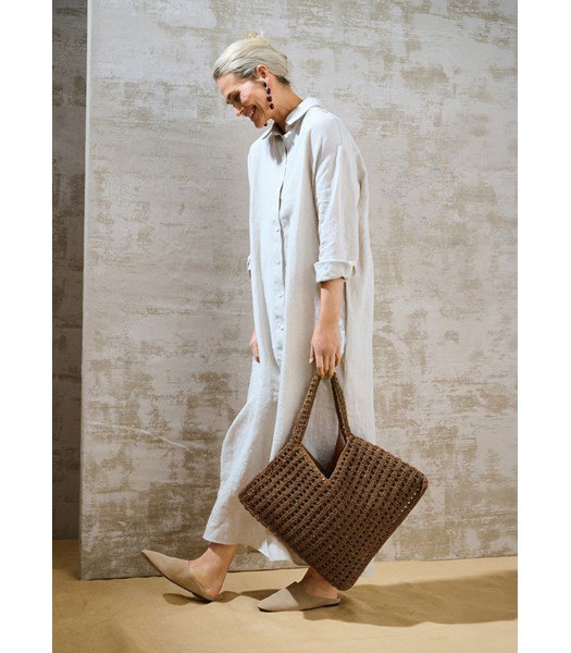 Haakpatroon gekantelde vierkante tas