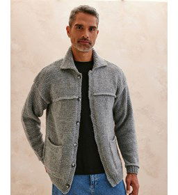 Herenjas met kraagje gemaakt van Phildar Phil Looping