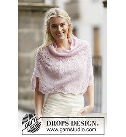 Poncho gemaakt van Drops Brushed Alpaca Silk