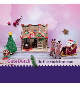 Kerstman met slee en huis gemaakt van Decoratie en miniaturen