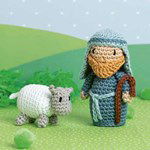 Haakpatroon Herder met schaap van de kerststal