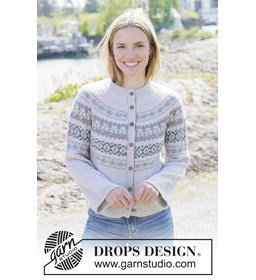 damesvest met Scandinavisch patroon gemaakt van Breinaalden zonder knop