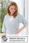 Haakpatroon wikkelvest met driekwart mouw in DROPS Belle van andere kant