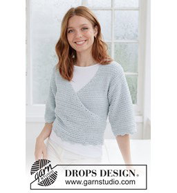 wikkelvest met driekwart mouw in DROPS Belle gemaakt van Drops Belle
