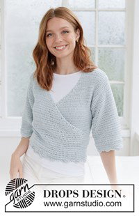 wikkelvest met driekwart mouw in DROPS Belle