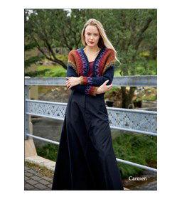 Dames bolero met inbreipatroon gemaakt van Lopi Lettlopi