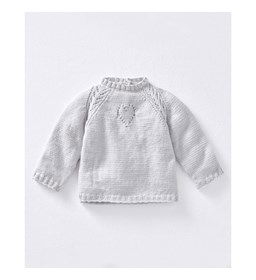 Kindertrui met ajourpatroon lang mouwinzet