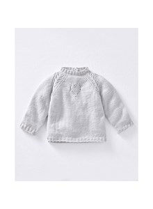 Kindertrui met ajourpatroon lang mouwinzet