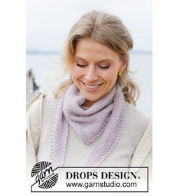 Damessjaal met picotrand gemaakt van Drops Alpaca