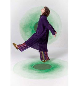 Lang damesvest met laag hangende zakken