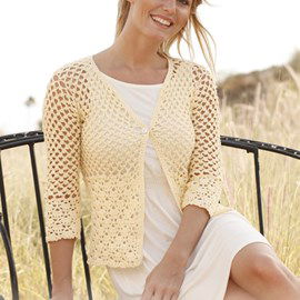 Drops Gehaakt vest van Muskat. Maat: XS - XXXL.