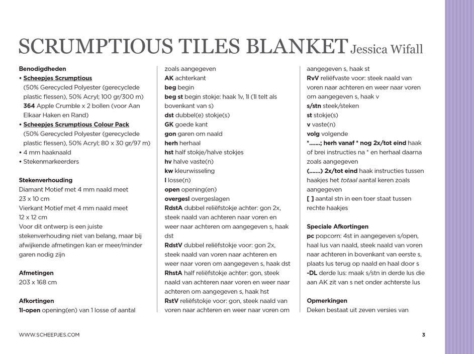 Instructies voor het maken van Haakpatroon Deken in blokken patroon - deel 2