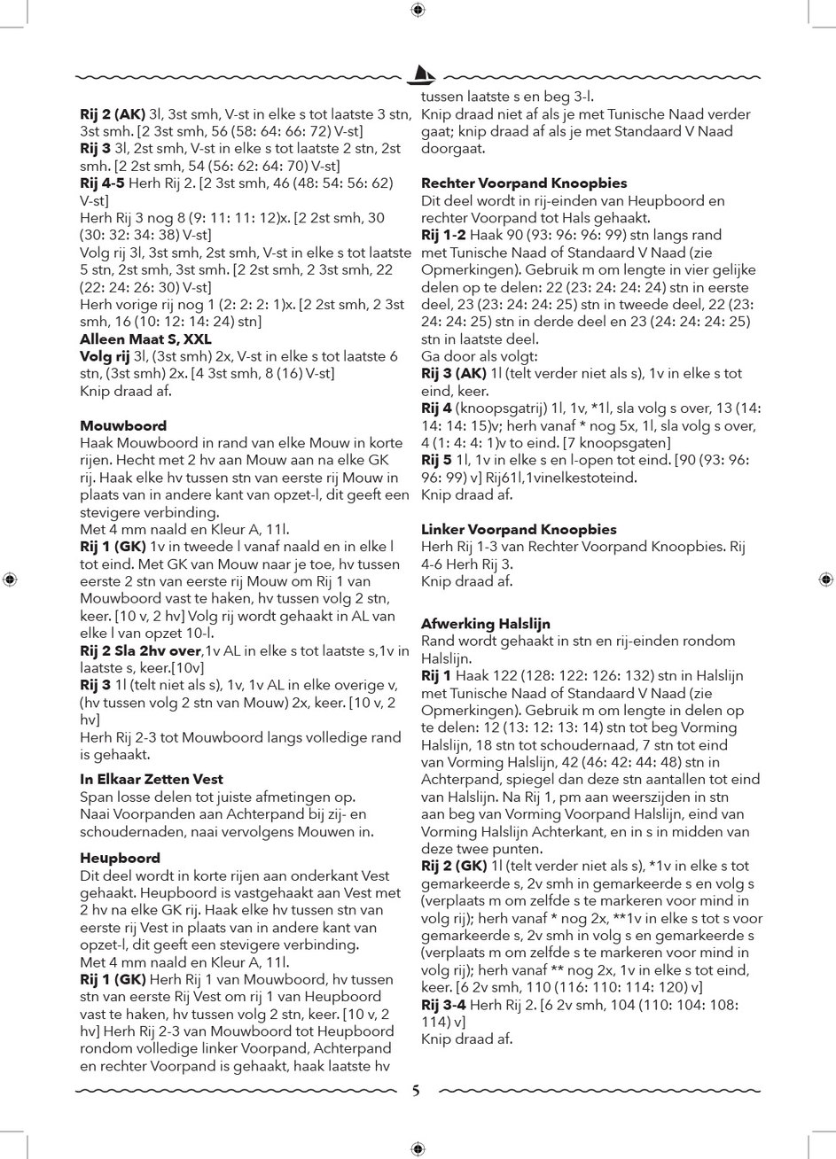 Instructies voor het maken van Haakpatroon Jasje - deel 4