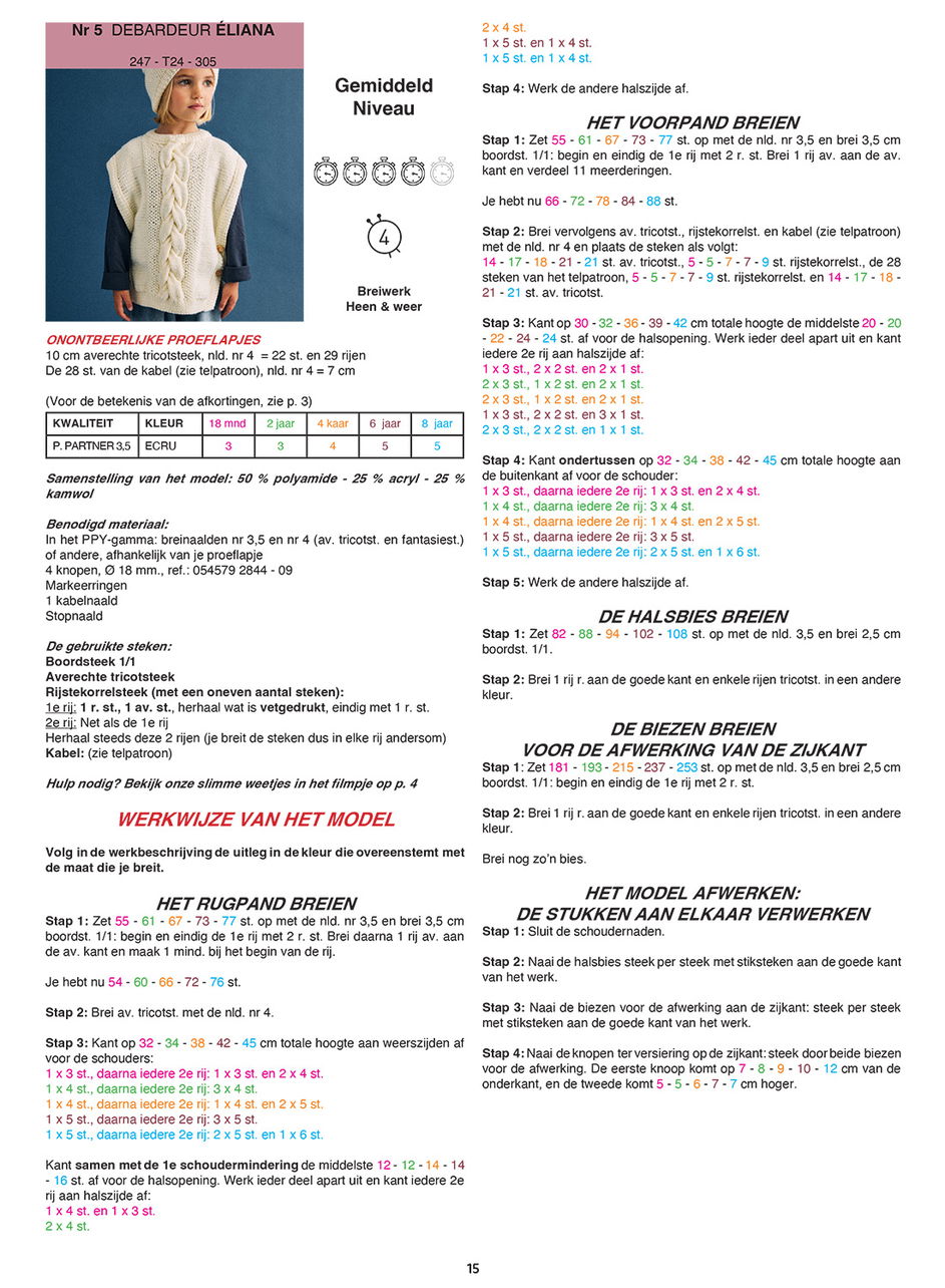 Instructies voor het maken van Breipatroon Kindertrui - deel 1