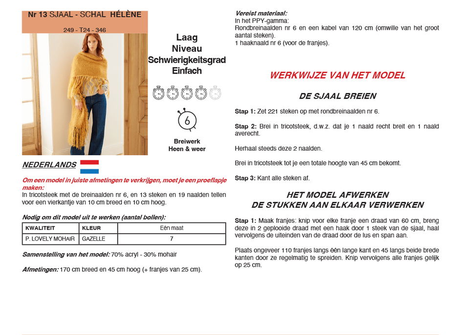 Instructies voor het maken van Breipatroon sjaal - deel 1