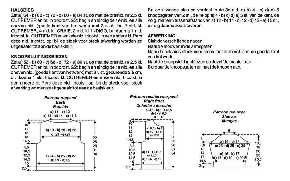 Instructies voor het maken van Breipatroon Jasje - deel 2