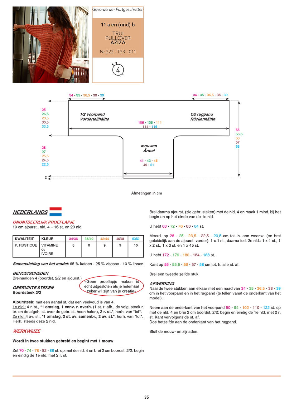 Gratis Breipatroon Damestrui met V-hals