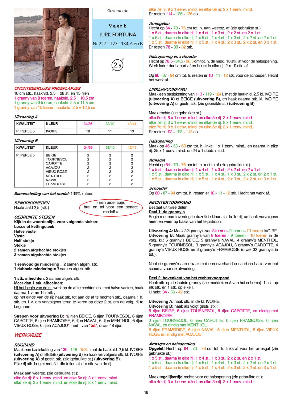 Instructies voor het maken van Haakpatroon Jurk met granny squares - deel 1