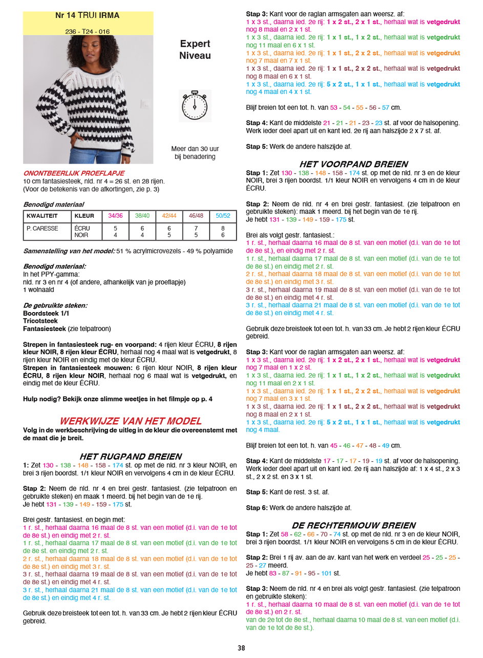 Instructies voor het maken van Breipatroon Trui - deel 1