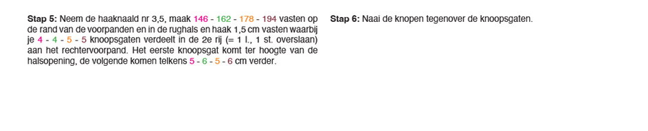 Instructies voor het maken van Haakpatroon Meisjesvest - deel 3
