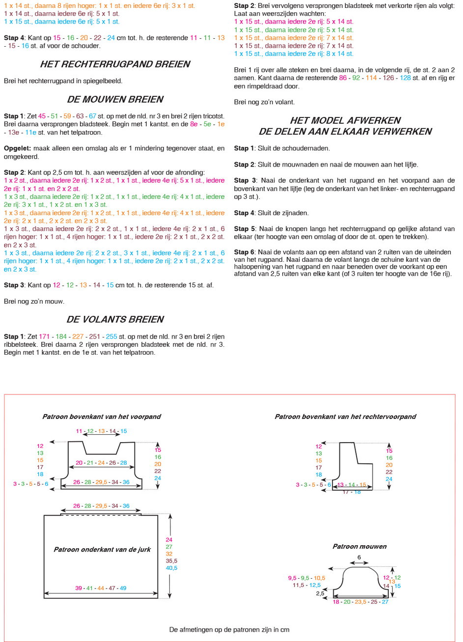 Instructies voor het maken van Breipatroon jurk in ajourpatroon - deel 2