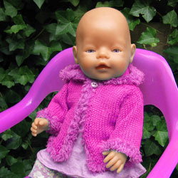 Breipatroon babyborn jasje roze
