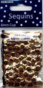 Pailletten 6 mm - 1925 goud sequin 12 gram 