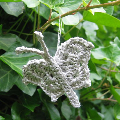 Haakpatroon vlinder zilver