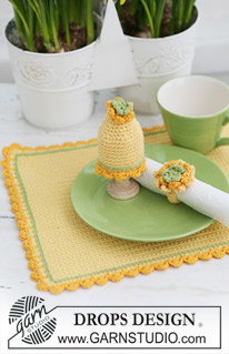 Gehaakte placemat, eierwarmer en servetring 0-544 