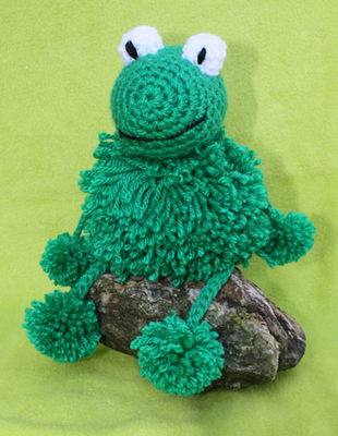 Kikker pompom en haken