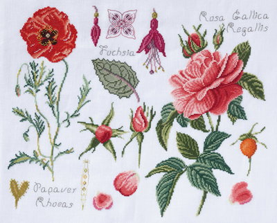 DMC No 2 14561a fleur & botanique - roses et coquelicot op=op 