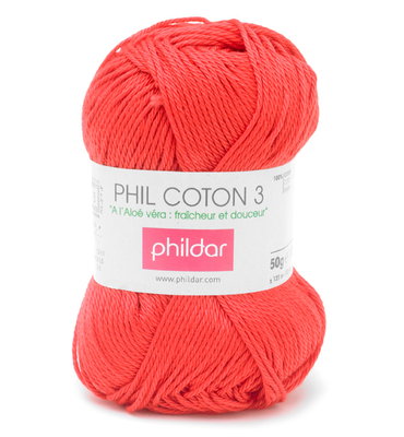 Phildar Phil coton 3 - 84 rouge op=op 