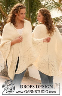 Omslagdoek in ribbelst met kantpatroon 113-35 
